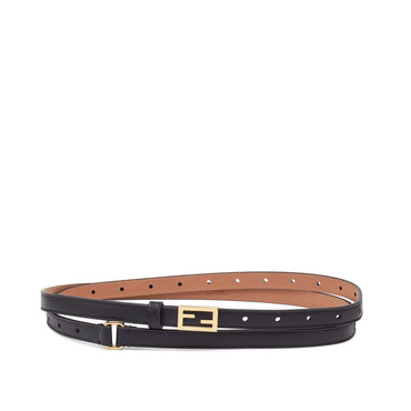 Women's Baguette Micro Belt - Black + Soft Gold