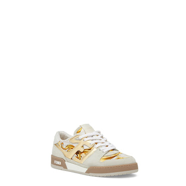 Men's Fendi Match Sneaker - Ice + Avorio Bian + Oro