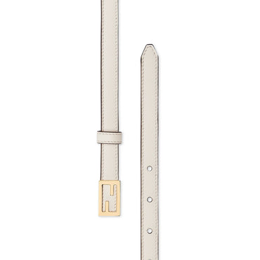 Women's Baguette Micro Belt - Ice White + Soft Gold