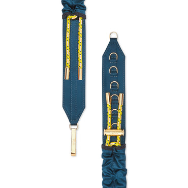 Women's Elastic Belt - Velvet Blue + Lemon + Soft Gold