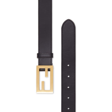 Women's Baguette Belt - Black + Vibrato Gold
