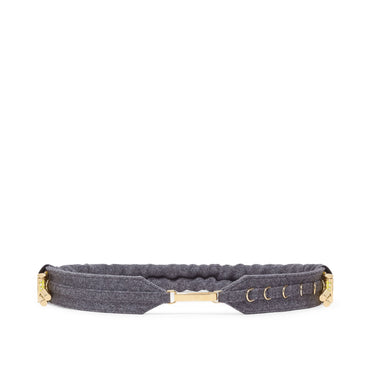 Women's Elastic Belt - Grey + Lemon + Soft Gold