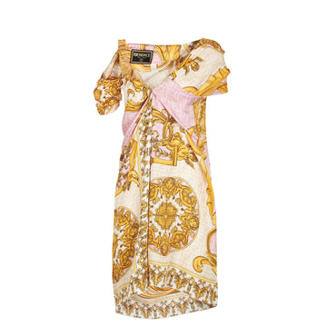 Women's Abito - White + Pink + Multicolor