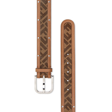 Men's FF Belt - Mogano Panna + Cuoio + Palladium