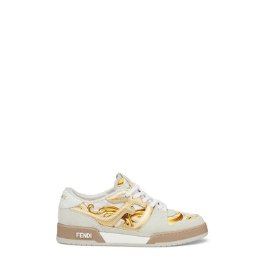 Men's Fendi Match Sneaker - Ice + Avorio Bian + Oro